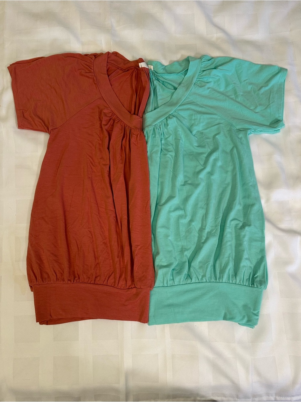 💚🧡NWOT 2 Pack of Zenana Buttery-soft Short‎ Sleeve Scoop Neck Tops, 2X - Picture 2 of 11